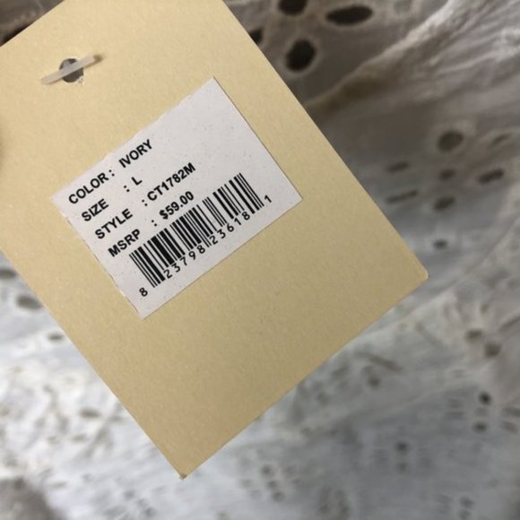 Jennifer & Grace Large Eyelet Accent Crew Neck Top - Picture 6 of 8